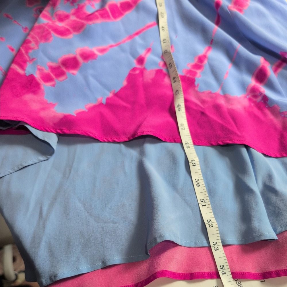 Altuzarra Kaya Silk Tie Dye Ruched Midi Dress Blue Pink Sleeveless Size 38 Italy - Picture 12 of 14